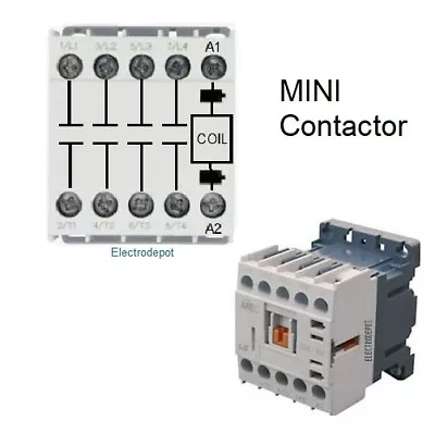 4 Pole Mini Contactor 20AMP Coil 12V DC Motor 12A 600V DIN 20A Lighting Heater • $59.99