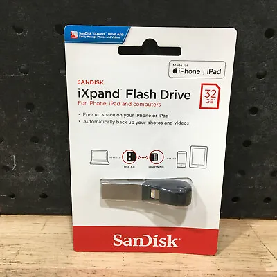 32gb Sandisk Ixpand Sdix30n Ios Usb 3.0 Flash Drive - Grey - New • $59