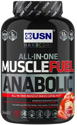 £54.99 • Buy USN Muscle Fuel Anabolic Strawberry 2KG, Performance Boosting Muscle Gain Protei
