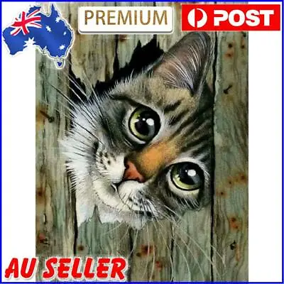 $11.68 • Buy 5D Diamond Painting Cat Full Round Drill Rhinestone DIY Animal Wall Art Kit AU