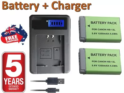 High Capacity Battery Charger For Canon NB-13L PowerShot G7 X Mark II G9 X Mark • $59.98