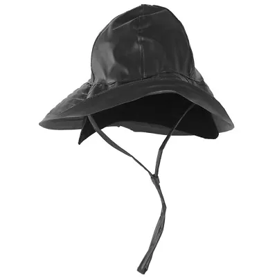 Mil-Tec Southwestern Rain Hat Waterproof Neck Protection Outdoor Storm Cap Black • $32.95