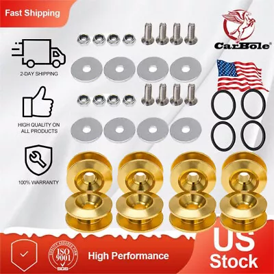 Gold Aluminum Car Quick Release Fasteners Bumper Trunk Fender Hatch Lids Kit 8/4 • $6.89