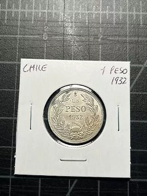 Chile Silver 1 Peso 1932 - Smaller Size • $1