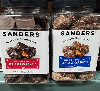 $39.77 • Buy Sanders Sea Salt Caramels Milk & Dark Chocolates 28 Ounce Each !! FREE SHIPPING!