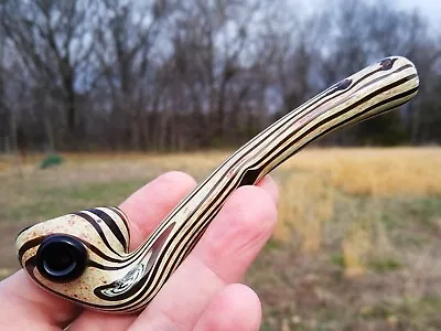 Mini Woodgrain Pocket Gandalf Glass Tobacco Pipe Sherlock  • $40