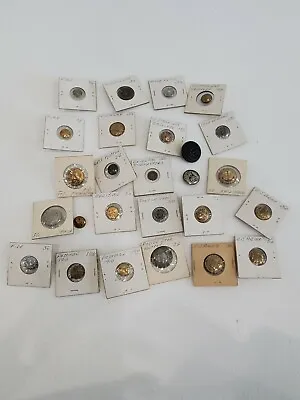 Antique Large Lot Of Military Fire Dept Postal Foreign + US Brass Buttons • $59