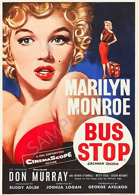 Vintage Movie Poster Marilyn Monroe Bus Stop Movie Film Advert Art Print A3 A4 • £5.99