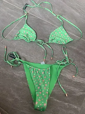 £24.99 • Buy BNWT Womens LOUNGE Green Floral Bikini Bottom M Top S RRP£50