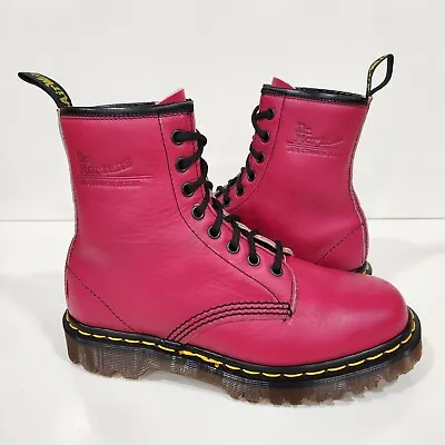 💥Dr. Martens Doc England Rare Vintage Fuschia Headliner 1460 Boots UK5 US7💥 • $249