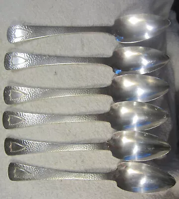 6 Set LotHammered With Shield EPNS Silverplate Grapefruit Fruit Spoon VTG • $9.49