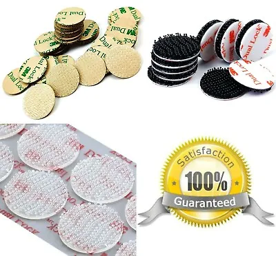 Clear & Black 3M DUAL LOCK Self Adhesive DOTS Pads ~ STICKY Tape HOOK FASTENERS • £2.95