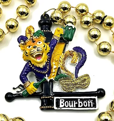 Tiger Bourbon Street Mardi Gras Bead Necklace Orleans Light Post Party • $5.95