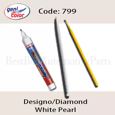 Touch-Up Paint Pen Kit-Mercedes-799-Diamond White-Sanding Stick & Microbrush • $23.99