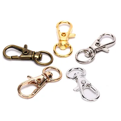 10pc Swivel Clips Snap Lobster Clasp Hook Key Ring Hooks DIY Jewelry Findings:da • £3.54