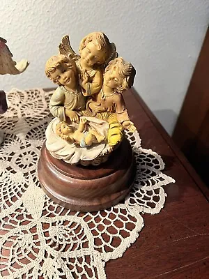 Music Box Italy 3 Angels And Baby Jesus Plays Hark The Herald Angels Sing • $25