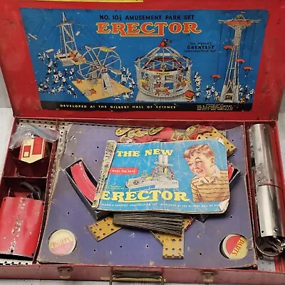 Vintage 1949 GILBERT Erector Set 10 1/2 Amusement Park Set - Carousel Parachute • $175