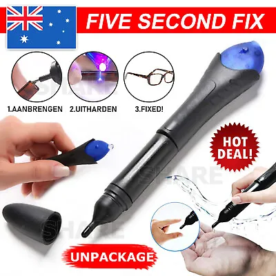 Quick 5 Second Fix UV Light Liquid Glass Welding Compound Glue Repair Pen Tool • $6.45