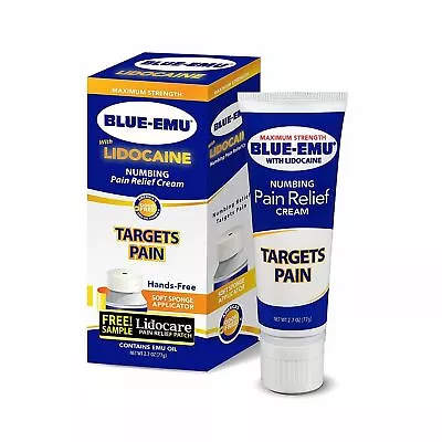 $20.81 • Buy Blue Emu Pain Relief Cream Maximum Strength Lidocaine Numbing Target Pain 2.7 Oz