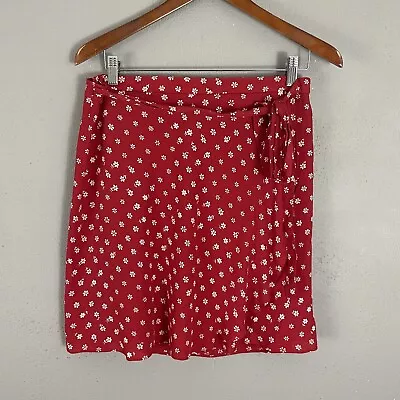 NEW Madewell J.Crew $88 Wrap Mini Skirt Size 10 In Red Bandana Flower Flounce • $19.90