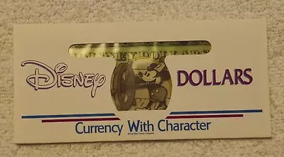 2002 Steamboat Willie $1 Disney Dollars Envelope Bill 100 Years Note Mickey • $29