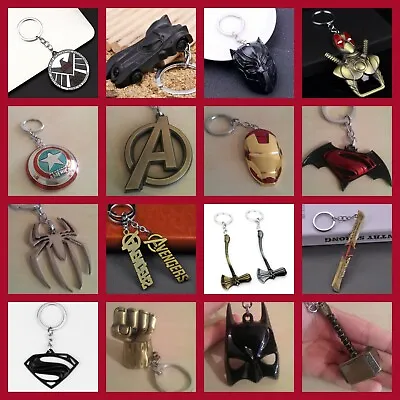 MARVEL DC AVENGERS SUPER HEROES SUPERMAN THOR BATMAN SPIDERMAN Keyring Keychain  • £4.95