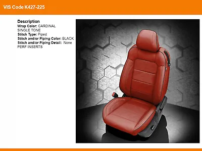 2015-2021 Ford Mustang Coupe V6 GT KATZKIN Leather Seat Covers Kit Cardinal Red  • $1495