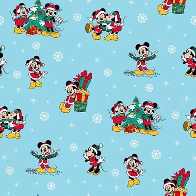 Licensed Disney Christmas Fabric | Springs Mickey Mouse Friends Tree Blue | Yard • £10.60