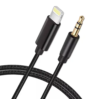 Aux Cable 3.5mm Lead Car Stereo Transfer Audio For IPhone 13 12 11 XS XR X 7 6 • £6.99