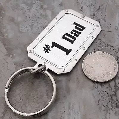 #1 Dad Keychain Key Ring 2 1/8  Made In Usa Great Gift Idea • $6.99