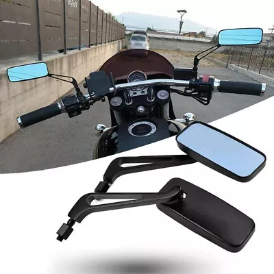 2X Rectangle Motorcycle Rearview Side Mirrors Fit For Harley Honda Suzuki Yamaha • $21.99