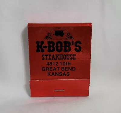 Vintage K-Bob's Steakhouse Restaurant Matchbook Great Bend KS Advertising Full • $12.99