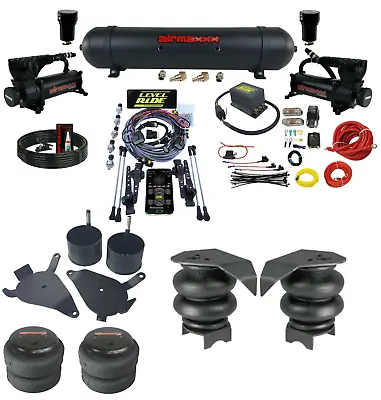 Complete Pressure Height Level Ride Black Air Suspension Kit Fit 1982-04 S10 2wd • $2429.89