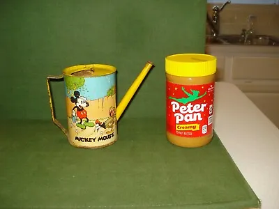 1935 Mickey Mouse Tin Watering Can - Great Graphics Ohio Art No Rust • $100