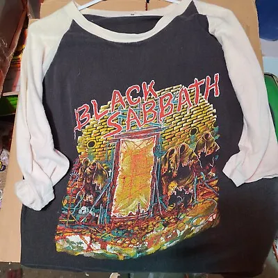 Black Sabbath Vintage Baseball T Shirt Mob Rules Dio 666 Satan Devil Heavy Metal • $306.66