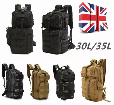 Military Tactical Army Backpack Rucksack Camping Hiking Trekking Outdoor Bag 30L • £18.99