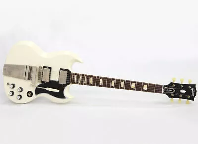 Gibson Custom Shop 1963 SG Standard Maestro Polaris White Vintage Gloss • $8737.64