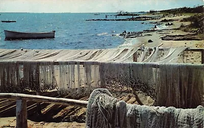 Sc~south Carolina~myrtle Beach~fishing Nets Hanging To Dry~mailed 1965 • $4.99