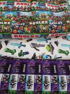 £4.19 • Buy Based On Minecraft Or Fortnite Or Roblox Fat Quarter Bundle Fabrics Craft/masks