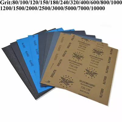 Wet And Dry Sandpaper Waterproof Abrasive Sanding Paper Sheets 80 - 10000 Grit • $139.67