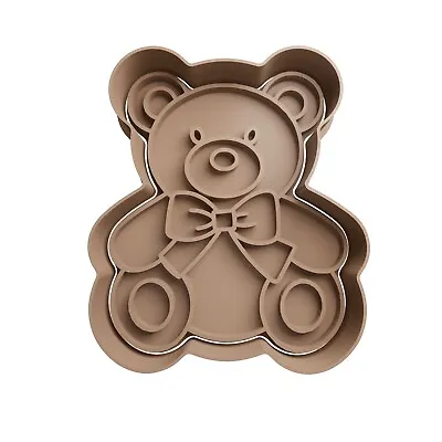 Teddy Bear Cookie Cutter Fondant Icing Stamp Embosser 8CM • £4.50