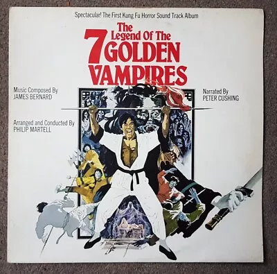 LEGEND OF THE 7 GOLDEN VAMPIRES 1974 Hammer Horror Soundtrack LP Vinyl Is In NM • £19.99