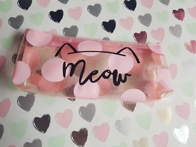 £6.49 • Buy Glitter Polka Dot  Meow  Pencil Case