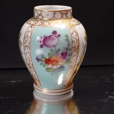 Antique Meissen Vase Grossbaum &  Söhne Miniature Dresden Jar 1892-1914 • $60