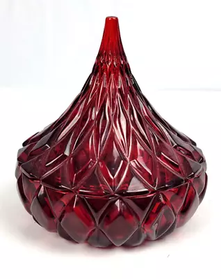 Shannon Crystal Designs Of Ireland Red Hershey's Kiss Lead Crystal Candy Dish • $10.99