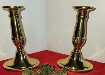 2 Vintage Oval Virginia MetalCrafters All Brass 16-28 Candlesticks  • $35