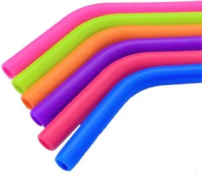 Silicone Drinking Straws With Cleaner Reusable Party Milkshake - 4 Colours-  • £2.69