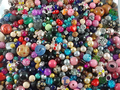100PC.  Mixed Lot 4MM-20MM Glass Wood Gemstone Acrylic Spacer Loose Beads • $7.95