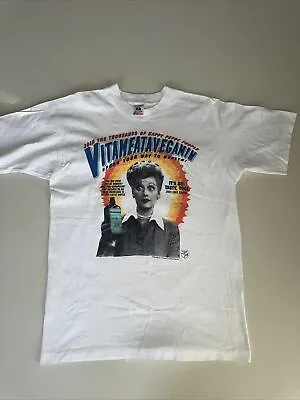 I Love Lucy Men's T-Shirt Vitameatavegamin Size L 90s Lucille Ball Vintage • $50