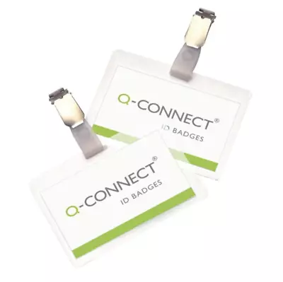 £11.95 • Buy 25 X Q Connect Self Laminating Visitor Name ID Badges With Clip Free 24h Del